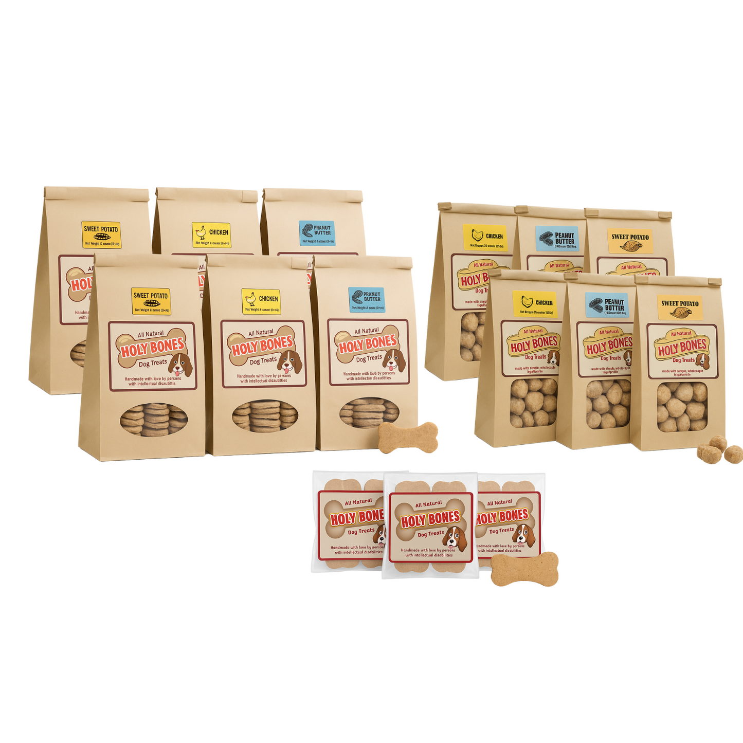 12 Bags of Bones and Bits - mixed flavors